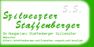 szilveszter staffenberger business card